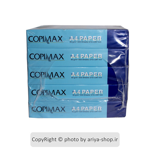 کاغذ کپی مکس تحریر 80 گرم 500 عددی سایز A4 بسته 5 عددی